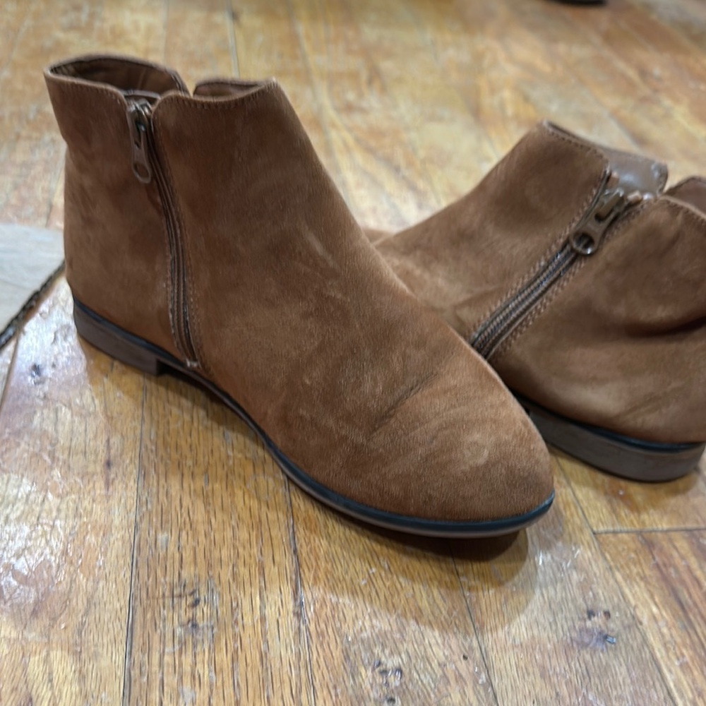 Brown Suede Chukka Boots with Side Zipper